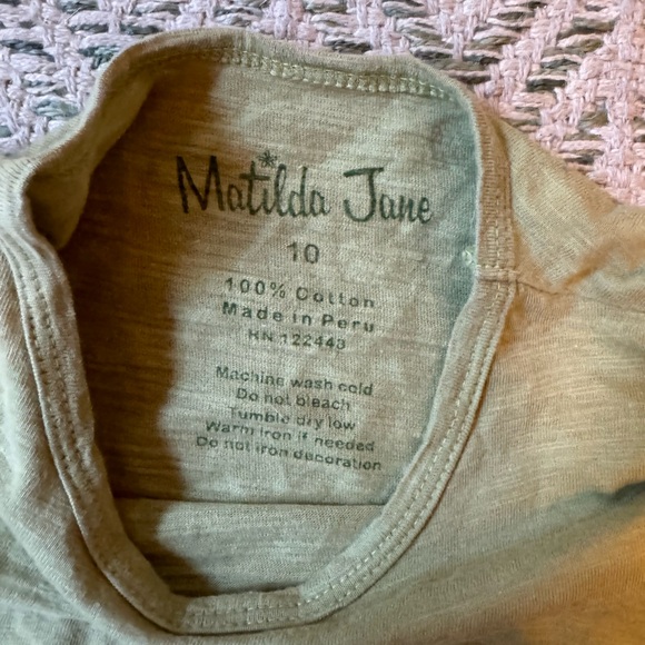 Matilda Jane smocked green top Girls size 10 - Picture 3 of 4